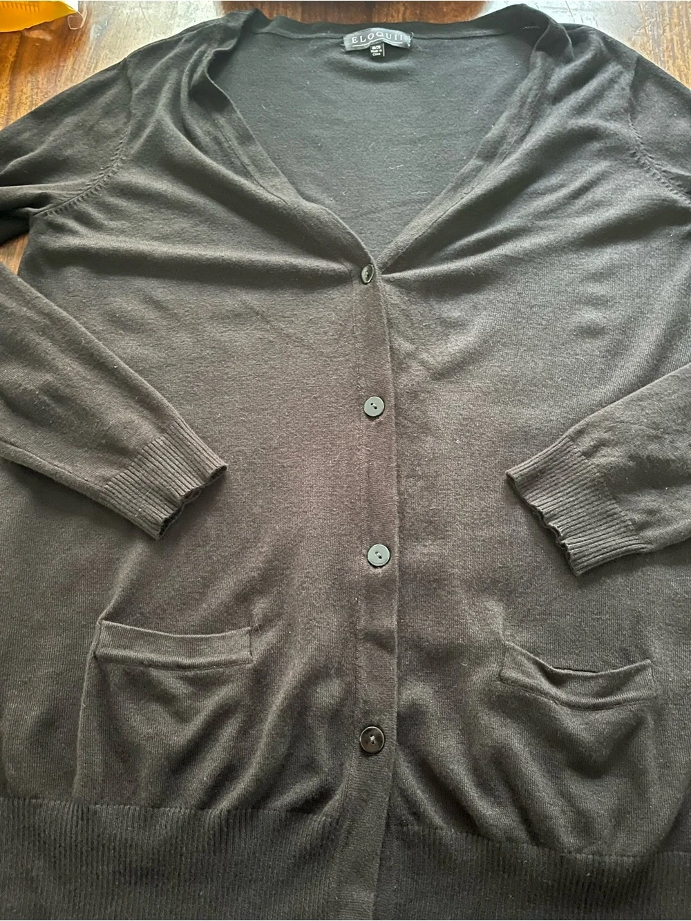 ELOQUII Black Lightweight Longline Cardigan | Size 18/20